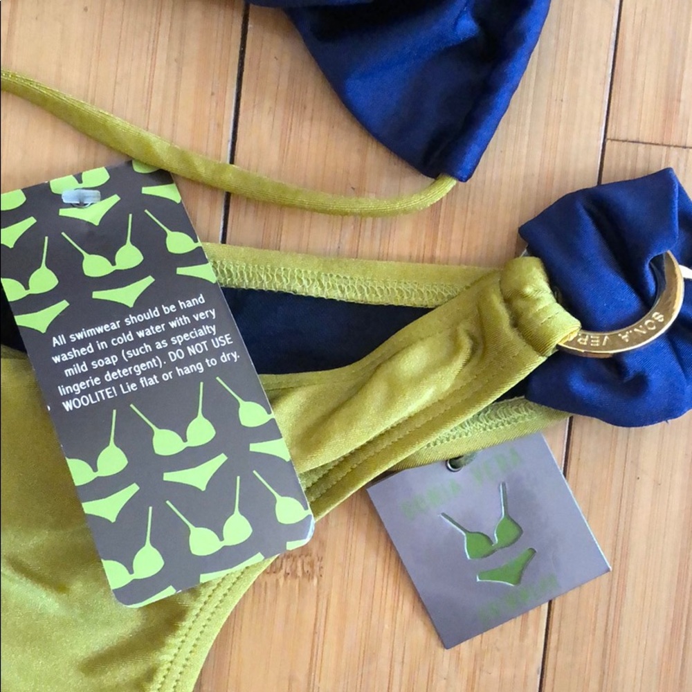Sonia Vera navy and green bikini - Picture 2 of 3
